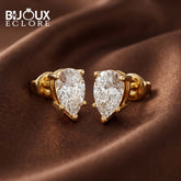 Brilliant Pear Cut Diamond Earrings with Three-Prong Setting - Bijoux Eclore