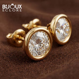 Minimal Luxury Diamond Stud Earrings in Yellow Gold - Bijoux Eclore