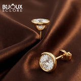 Minimal Luxury Diamond Stud Earrings in Yellow Gold - Bijoux Eclore