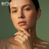 Sophisticated Statement Eternity Ring with Round Diamond Accents in Polished Gold - Bijoux Eclore