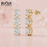Premium Emerald Cut Diamond Huggie Hoop Earrings in Polished Yellow Gold Modern Minimalist Diamond Earrings - Bijoux Eclore