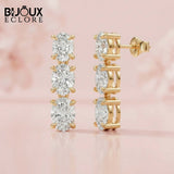 Premium Emerald Cut Diamond Huggie Hoop Earrings in Polished Yellow Gold Modern Minimalist Diamond Earrings - Bijoux Eclore