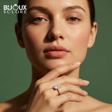 Designer-Inspired Oval Cut Diamond Ring with Refined Gold Band and Side Accents - Bijoux Eclore