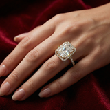Radiant Diamond Halo Ring – Statement Engagement Ring for Women - Bijoux Eclore