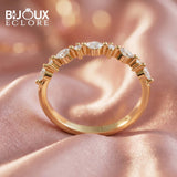Palais Lumière Alternating Marquise Diamond Band with High-Polish Gold Elegance - Bijoux Eclore
