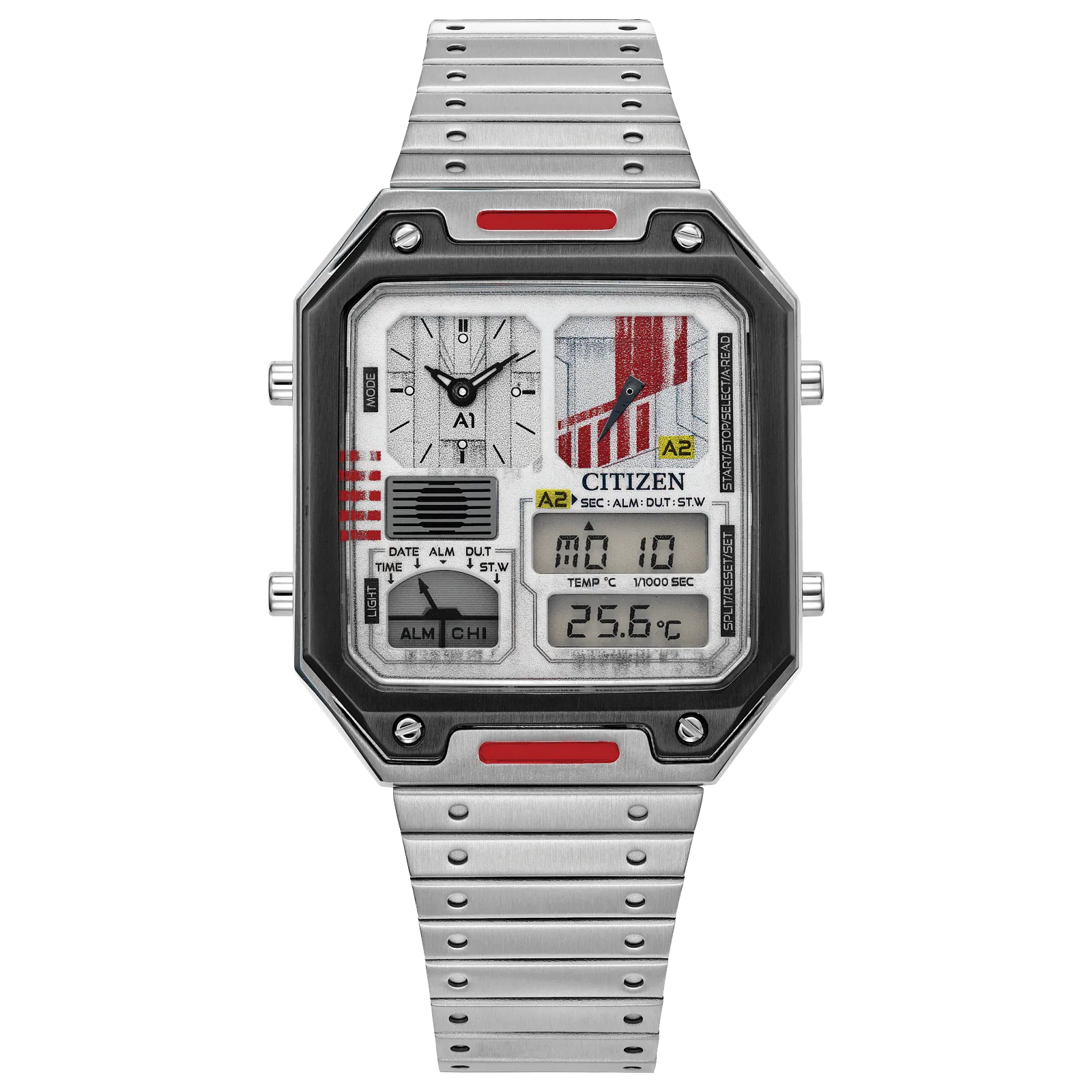 Citizen Men's Star Wars Vintage Ana-Digi Quartz Stainless Steel Watch, Rectangular JG2131-51H - Bijoux Eclore