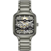 Rado R27196152 Unisex Automatic True Square Skeleton Gray Ceramic Bracelet Watch 38mm - Bijoux Eclore