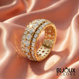 Luxury Gold Wide Diamond Eternity Band for Women with Multi Row Round and Marquise Stone Design - Bijoux Eclore