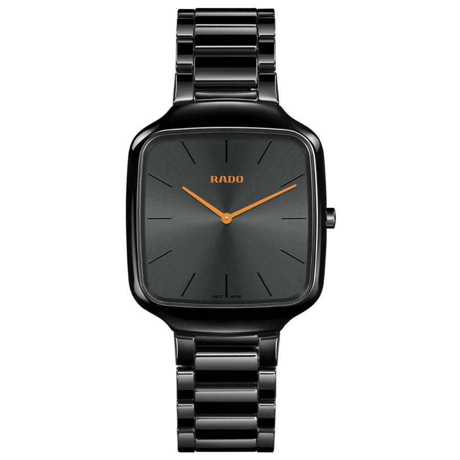 Rado True Square Thinline Black Dial Men's Ceramic Watch R27054162