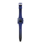 Swatch Squarely Blacklight Blue Watch SO34N700 - Bijoux Eclore