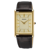 Seiko Essentials Gold-Tone Rectangular Watch SWR106