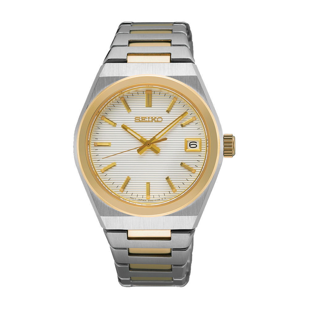 Seiko Classic Quartz White Dial Two-Tone Ladies Watch SUR578P1
