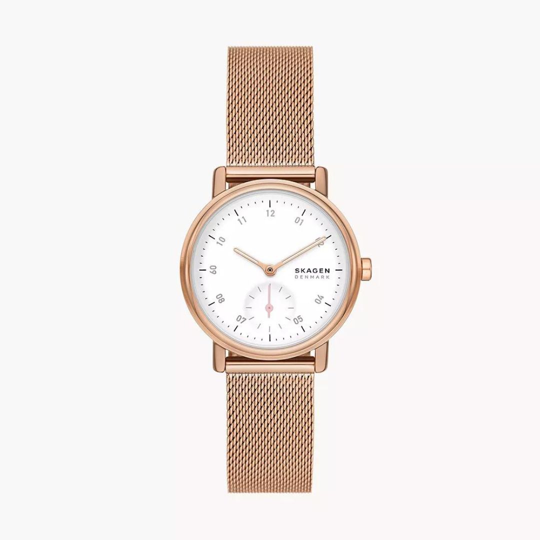 Skagen Kuppel Lille Two-Hand Sub-Second Rose Gold Stainless Steel Watch SKW3099