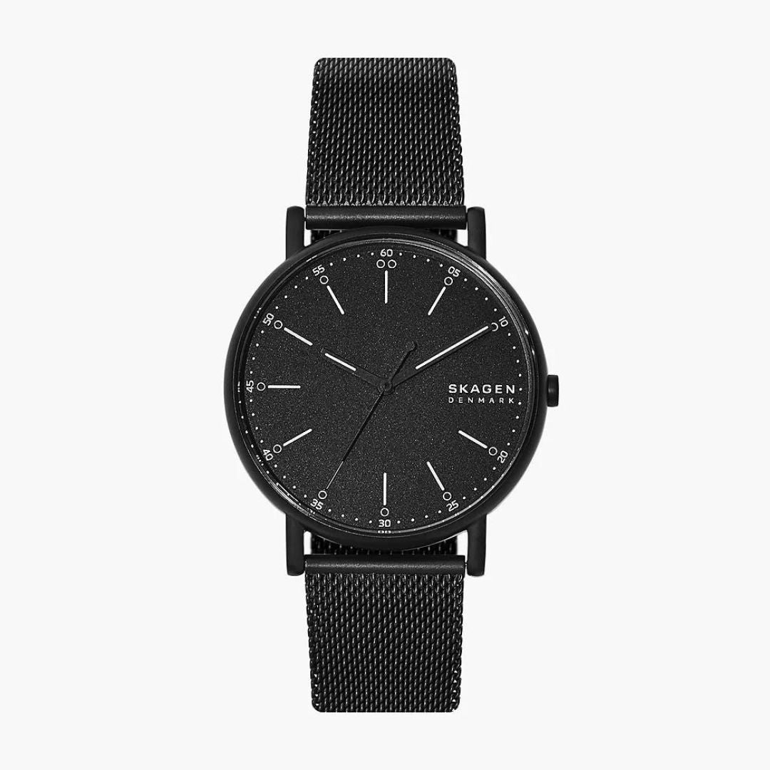 Skagen Men's Signatur Black Stainless Steel Mesh Bracelet Watch SKW6579