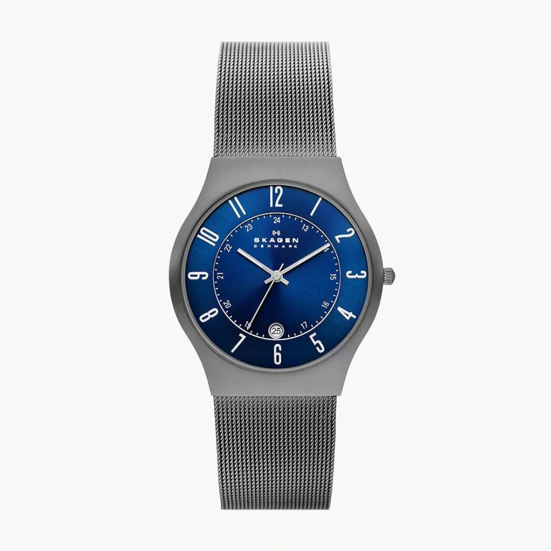 Skagen Men's Sundby Titanium And Charcoal Steel Mesh Watch 233XLTTN