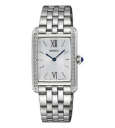 Seiko Women's Silver Quartz Rectangular Watch SWR091P1 - Bijoux Eclore