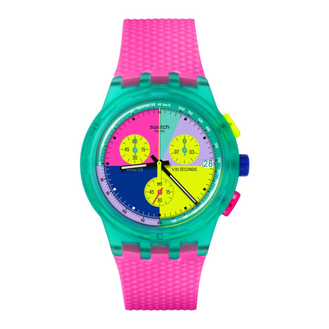 Swatch New Chrono Plastic Swatch Neon Flash Arrow Watch SUSG408
