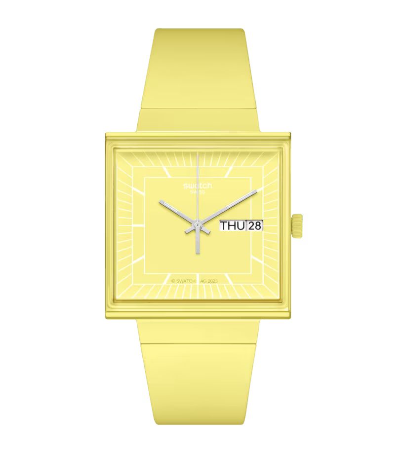 Swatch WHAT IF…LEMON? Yellow Dial Bioceramic Strap Unisex Watch SO34J700