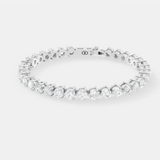 Elegant Gold Tennis Bracelet with Round Cut Diamonds 32 Stones - Bijoux Eclore