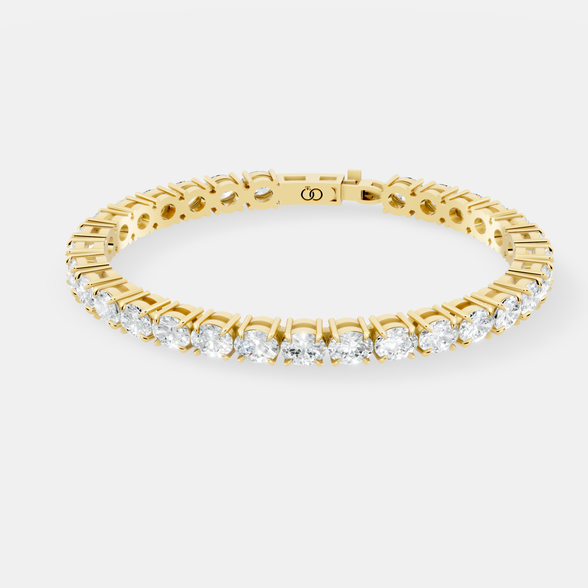 Elegant Tennis Bracelet Featuring 30 Oval-Cut Diamond Stones, Exquisite and Timeless Design for Luxury and Sophistication - Bijoux Eclore