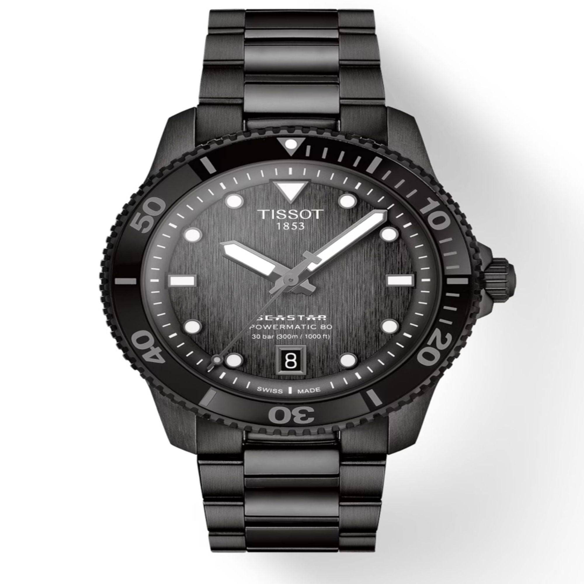 Tissot Seastar 1000 Powermatic 80 Black Dial Mens Watch T120.807.33.051.00