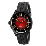 U-boat Red Dial Black Rubber Strap Quartz Mens Watch 9501 - Bijoux Eclore