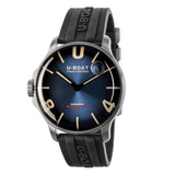 U-Boat Darkmoon Stainless Steel Blue Dial Black Rubber Strap Quartz Mens Watch 8704 - Bijoux Eclore