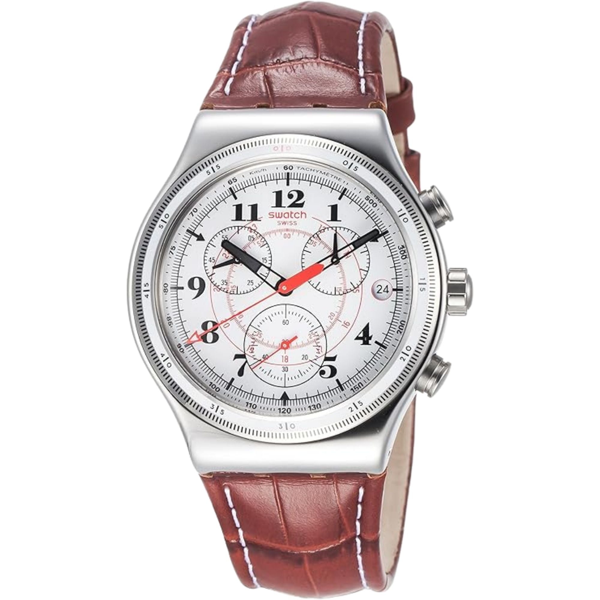 Swatch Mens Irony Chrono - Back to The Roots Chronograph Watch YVS414 - Bijoux Eclore