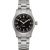 Hamilton - H69401131 Khaki Field Quartz 38 Stainless Steel / Black / Bracelet - Bijoux Eclore