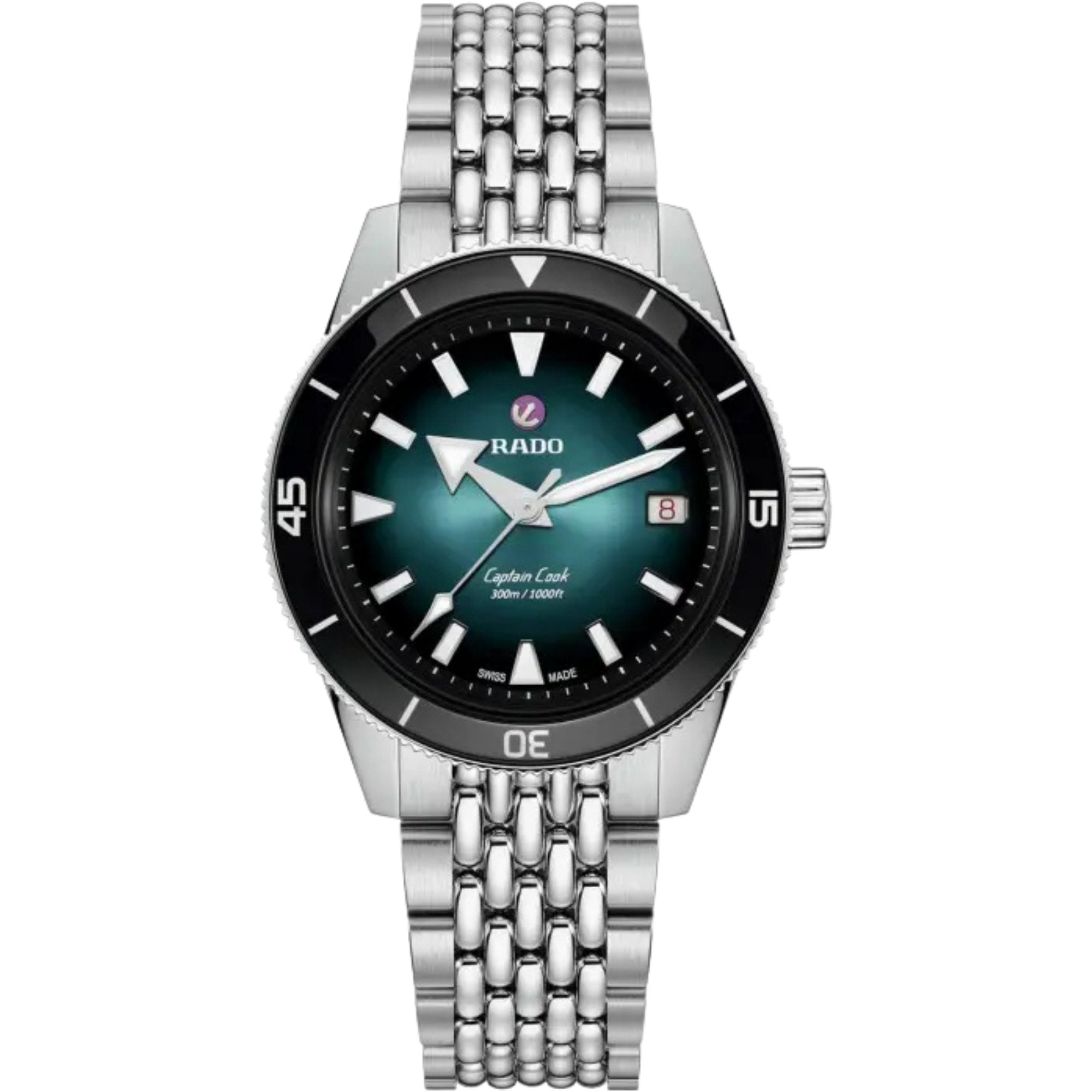 RADO Captain Cook Automatic Silver Stainless Steel Bracelet (R32223213) - Bijoux Eclore