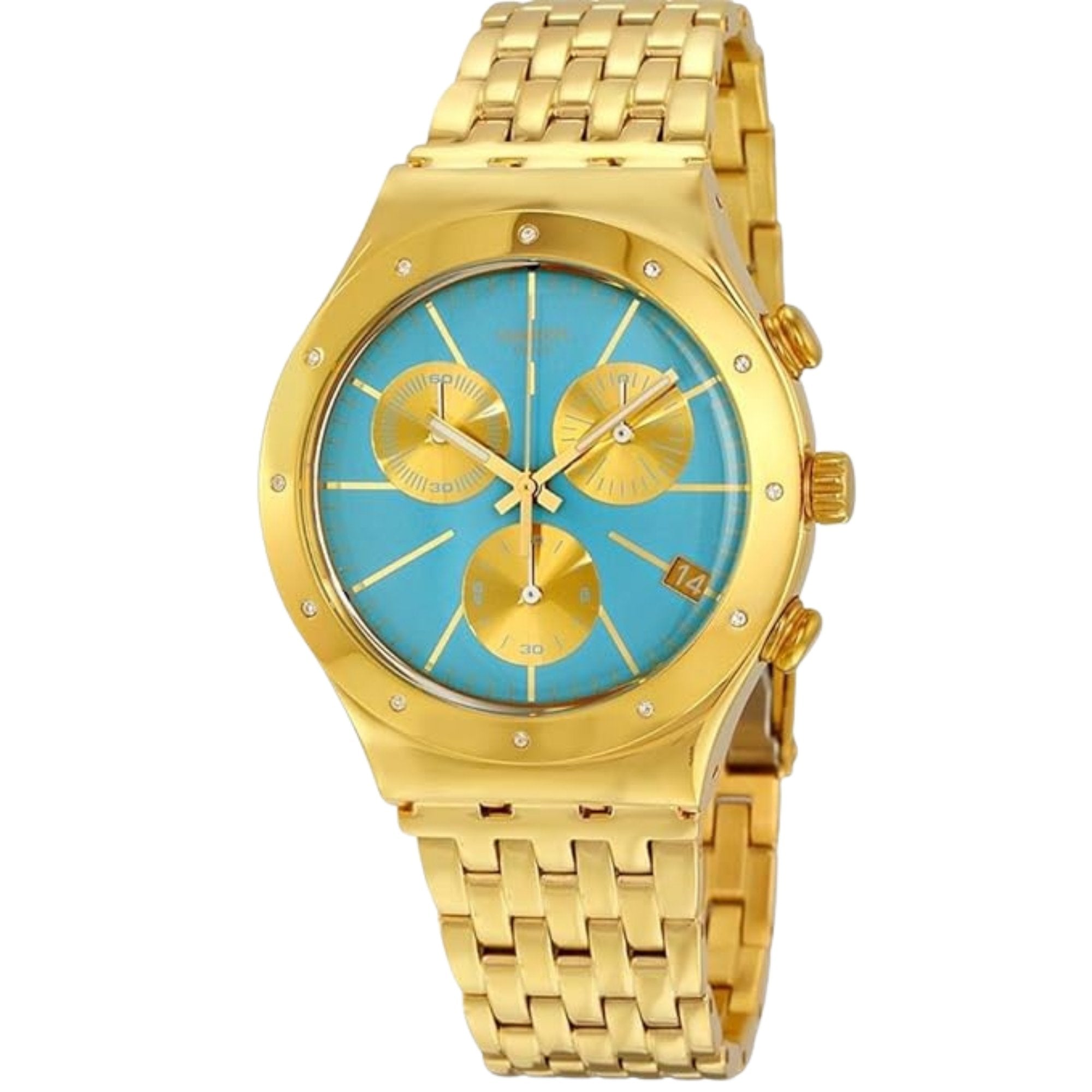 Swatch Women's Irony YCG413G Gold Stainless-Steel Plated Swiss Quartz Fashion Watch - Bijoux Eclore