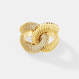 Eternal Knot Statement Ring Featuring Lab-Grown Diamonds - Bijoux Eclore