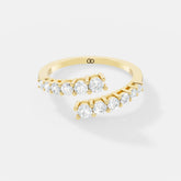 Exquisite Double Row Diamond Open Band Ring – Sparkle for Every Occasion - Bijoux Eclore