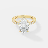 Elegant Oval-Cut Lab-Grown Diamond Engagement Ring with Round Accent Stones - Bijoux Eclore