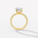 Elegant Oval-Cut Lab-Grown Diamond Engagement Ring with Round Accent Stones - Bijoux Eclore