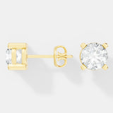 Timeless Round-Cut Lab-Grown Diamond Solitaire Stud Earrings -Prong Setting - Bijoux Eclore
