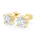 Timeless Round-Cut Lab-Grown Diamond Solitaire Stud Earrings -Prong Setting - Bijoux Eclore