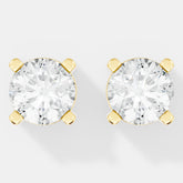 Timeless Round-Cut Lab-Grown Diamond Solitaire Stud Earrings -Prong Setting - Bijoux Eclore