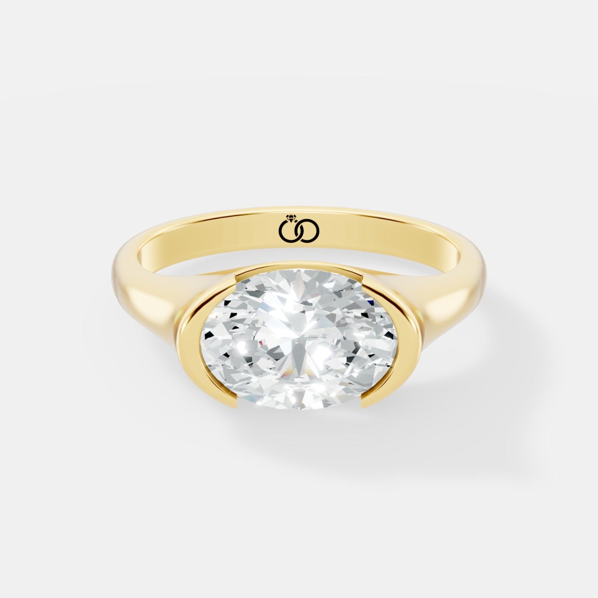 Sleek and Modern Bezel-Set Round Solitaire Ring Timeless Bold Design for Everyday Elegance - Bijoux Eclore