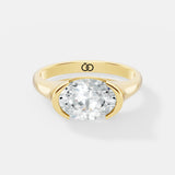 Sleek and Modern Bezel-Set Round Solitaire Ring Timeless Bold Design for Everyday Elegance - Bijoux Eclore