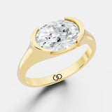 Sleek and Modern Bezel-Set Round Solitaire Ring Timeless Bold Design for Everyday Elegance - Bijoux Eclore