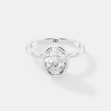 Classic Bezel-Set Oval Lab-Grown Diamond Solitaire Ring – Minimalist Elegance with a Modern Twist - Bijoux Eclore