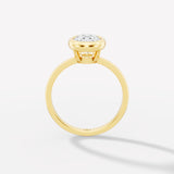 Classic Bezel-Set Oval Lab-Grown Diamond Solitaire Ring – Minimalist Elegance with a Modern Twist - Bijoux Eclore