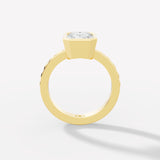 Captivating Emerald-Cut Lab-Grown Diamond Ring Framed in a Sleek Bezel Setting - Bijoux Eclore