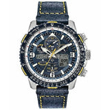 Citizen Promaster Skyhawk At Chrono Blue Dial Leather Band Mens Watch JY8078-01L