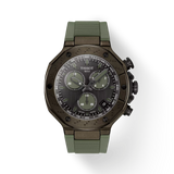 Montre chronographe Tissot T-Race avec bracelet en silicone vert T141.417.37.061.02