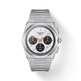 Montre chronographe automatique Tissot PRX avec cadran blanc en acier inoxydable T137.427.11.011.00