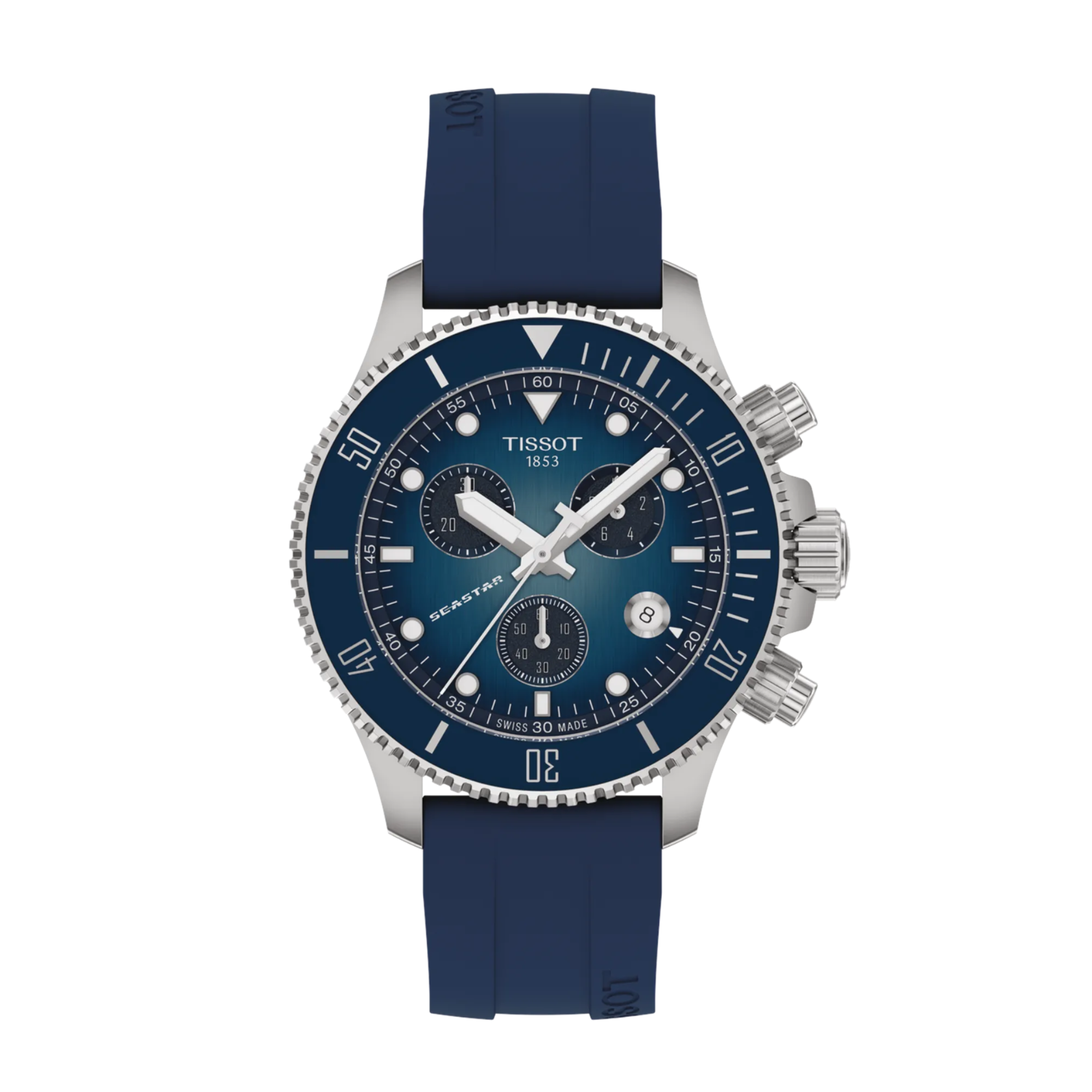 Tissot Seastar 1000 Quartz 36mm Blue Dial Black Rubber Strap Watch T120.217.17.041.00 - Bijoux Eclore