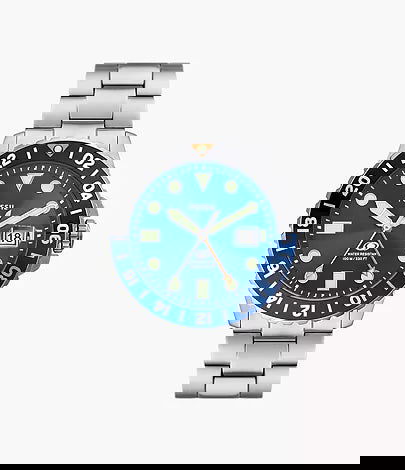 Fossil Blue GMT Stainless Steel Watch FS5991