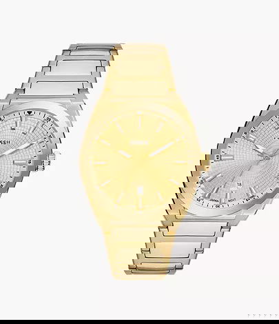 Fossil Everett Three-Hand Date Gold-Tone Stainless Steel Watch FS5965